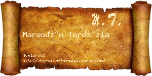 Marosán Terézia névjegykártya